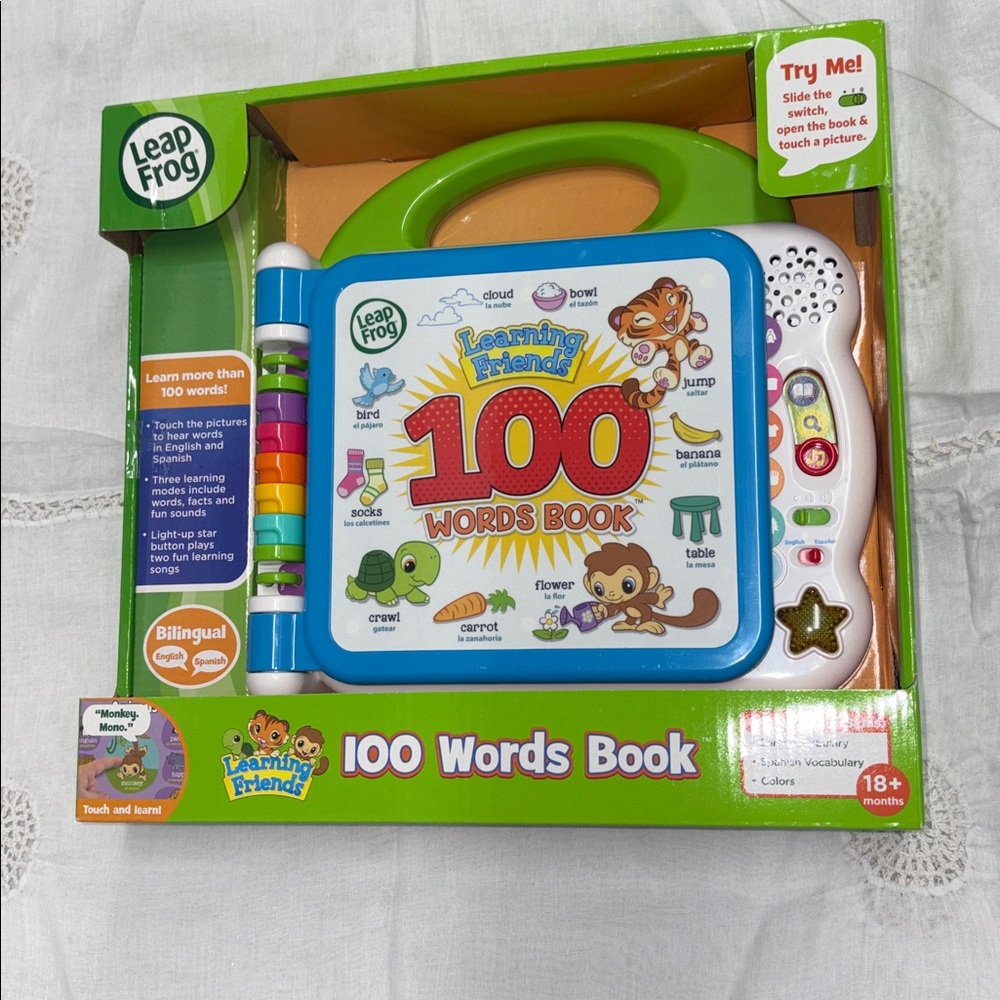 NEW LEAPFROG 100 Words Book Bilingual Kids Interactive Educational Toy Baby